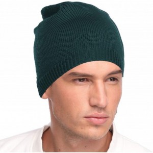 Skullies & Beanies Beanie Hat Warm Soft Winter Ski Knit Skull Cap for Men Women - Dark Green - C0180KQNXCE $8.29