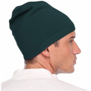 Skullies & Beanies Beanie Hat Warm Soft Winter Ski Knit Skull Cap for Men Women - Dark Green - C0180KQNXCE $8.29