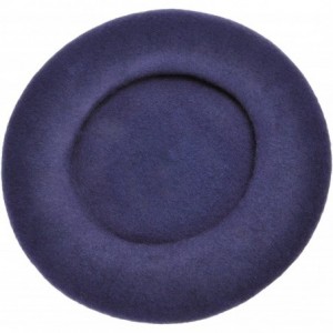 Berets Wool French Beret Hat Solid Color Beret Cap for Women Girls - Navy Blue - C5187I4SK7E $13.82