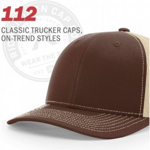 Baseball Caps Richardson Unisex 112 Trucker Adjustable Snapback Baseball Cap- Split Heather Grey/Red- One Size Fits Most - CX...