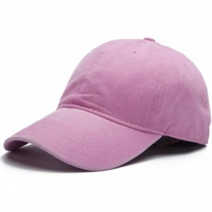 Baseball Caps Men Women Plain Cotton Adjustable Washed Twill Low Profile Baseball Cap Hat(A1008) - Pink - CT18CRWRXIY $23.62