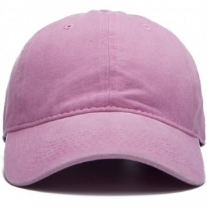 Baseball Caps Men Women Plain Cotton Adjustable Washed Twill Low Profile Baseball Cap Hat(A1008) - Pink - CT18CRWRXIY $15.34