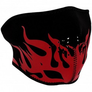 Balaclavas Neoprene Half Face Protection for Bike Riding- Winter Sports - Red Flame - CL12O09AAHI $11.72