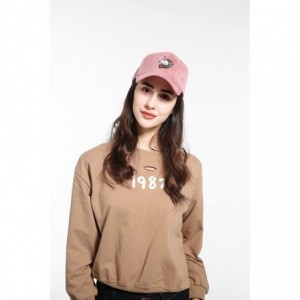 Baseball Caps Unisex Faux Suede Baseball Cap Adjustable Plain Dad Hat for Women Men - Unicorn-dark Pink - C4186DGUWC4 $8.39