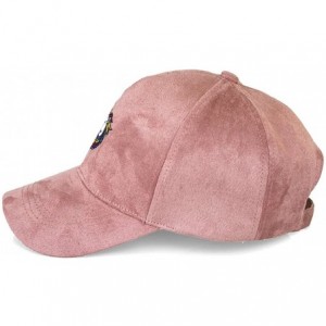 Baseball Caps Unisex Faux Suede Baseball Cap Adjustable Plain Dad Hat for Women Men - Unicorn-dark Pink - C4186DGUWC4 $8.39