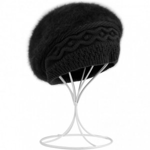 Berets Women Beret Hat French Wool Beret Beanie Cap Classic Solid Color Autumn Winter Hats - Black - C618Y3XDH9M $11.85