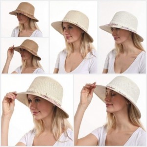 Sun Hats Floral Printed Straw Sun Hat- Bucket Hat- Beach Hat for Women?- Floral White- One Size - CP194ORSID2 $13.91