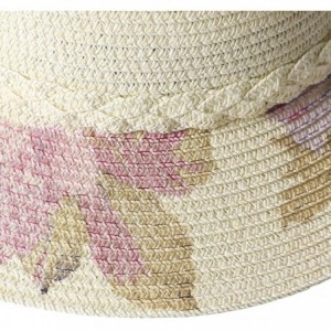 Sun Hats Floral Printed Straw Sun Hat- Bucket Hat- Beach Hat for Women?- Floral White- One Size - CP194ORSID2 $13.91