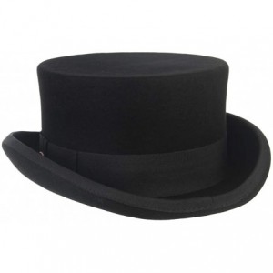Fedoras Men 100% Wool Mad Hatter Hat Satin Lined Top Hats - "Black/4.5"" High" - CZ18ADQZEO0 $31.63