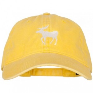 Baseball Caps American Moose Embroidered Washed Cap - Yellow - C218X7LKO23 $40.51