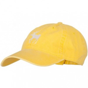 Baseball Caps American Moose Embroidered Washed Cap - Yellow - C218X7LKO23 $21.09