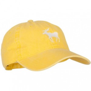 Baseball Caps American Moose Embroidered Washed Cap - Yellow - C218X7LKO23 $21.09