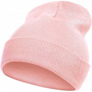 Skullies & Beanies Solid Color Long Beanie - Light Pink - C111Y94VS5L $7.97