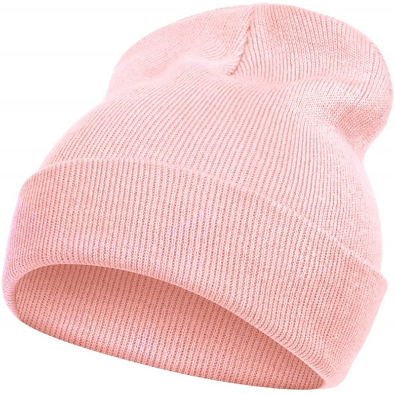 Skullies & Beanies Solid Color Long Beanie - Light Pink - C111Y94VS5L $7.97
