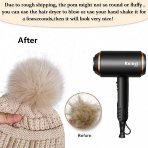 Skullies & Beanies Womens Winter Knit Slouchy Beanie Hat Warm Skull Ski Cap Faux Fur Pom Pom Hats for Women - Pink - CJ18Z2KA...