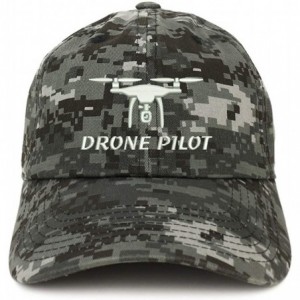 Baseball Caps Drone Pilot Embroidered Soft Crown 100% Brushed Cotton Cap - Digital Night Camo - C518S36A6XY $17.53