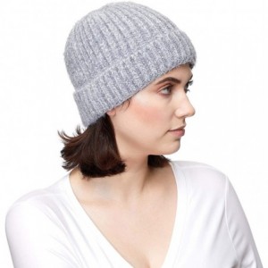 Skullies & Beanies Exclusives Fuzzy Marbled Knit Beanie Hat (HAT-1925) - Natural Grey - CX18I6WDHHN $17.51