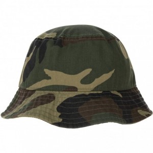 Bucket Hats 100% Cotton Bucket Hat for Men- Women- Kids - Summer Cap Fishing Hat - Woodland Camo - CE18H2HE3H9 $11.23
