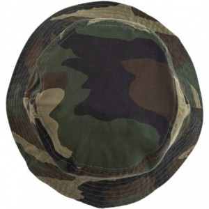 Bucket Hats 100% Cotton Bucket Hat for Men- Women- Kids - Summer Cap Fishing Hat - Woodland Camo - CE18H2HE3H9 $11.23