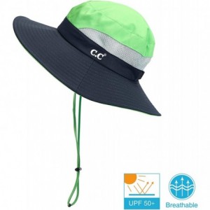Sun Hats Hatsandscarf Exclusives Outdoor Sun Hat UV Protection Foldable Mesh Wide Brim Beach Summer Hat (ST-2177) - Lime - C8...