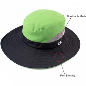 Sun Hats Hatsandscarf Exclusives Outdoor Sun Hat UV Protection Foldable Mesh Wide Brim Beach Summer Hat (ST-2177) - Lime - C8...