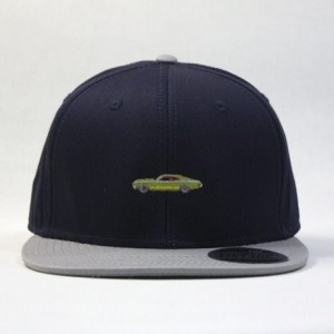 Baseball Caps Premium Plain Cotton Twill Adjustable Flat Bill Snapback Hats Baseball Caps - 70 Gray/Navy - CB12MSKBZEL $10.37