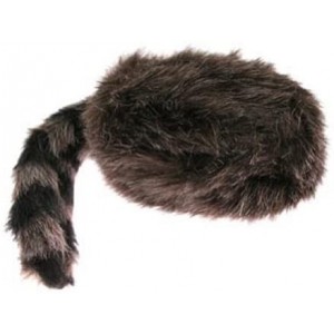Skullies & Beanies Faux Raccoon Tail Hat - Classic Raccoon Tail Hat of Faux Fur (4-Pack) - CH12GZC2N71 $16.76