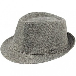 Fedoras Summer Linen Foldable Sun Panama Hat Fedoras Outdoor Travel Hats - Grey - CC184HKUHGK $7.74