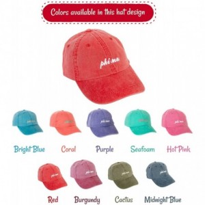 Baseball Caps Phi Mu (N) Baseball Hat Cap Cursive Name Font Adjustable Leather Strap - Red - C218SCDKCL9 $40.84