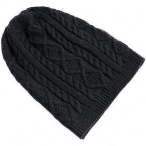 Skullies & Beanies Unisex Adult Winter Warm Slouch Beanie Long Baggy Skull Cap Stretchy Knit Hat Oversized - Black - CC1291EV...