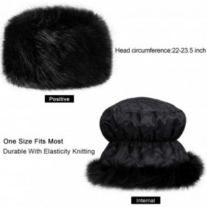 Skullies & Beanies Women's Winter Faux Fur Hat Cossack Russian Style Warm Hat with Wool Gloves - Black - CN192260XHZ $14.21