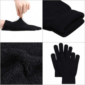 Skullies & Beanies Women's Winter Faux Fur Hat Cossack Russian Style Warm Hat with Wool Gloves - Black - CN192260XHZ $14.21