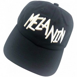 Baseball Caps Melanin Dad Hat Baseball Cap Letter Embroidered Dad Hat Adjustable Strapback Cap - Black-2 - CX18KIKL3ID $8.54