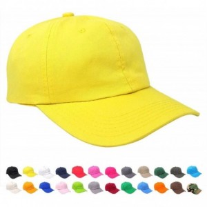 Baseball Caps Wholesale 12-Pack Baseball Cap Adjustable Size Plain Blank All Cotton Solid Color dad Hat - Yellow - C0195SSIUH...