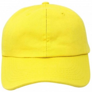 Baseball Caps Wholesale 12-Pack Baseball Cap Adjustable Size Plain Blank All Cotton Solid Color dad Hat - Yellow - C0195SSIUH...