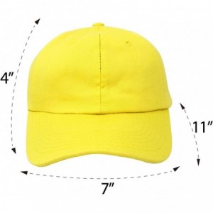 Baseball Caps Wholesale 12-Pack Baseball Cap Adjustable Size Plain Blank All Cotton Solid Color dad Hat - Yellow - C0195SSIUH...