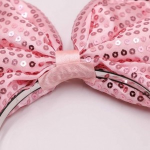 Headbands Women Huge Bow Headband Cute Bowknot Hair Hoop for Halloween Cosplay - Sequin - Pink - CM192H09R32 $10.35