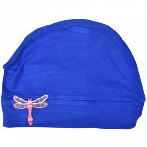 Skullies & Beanies Chemo Beanie Sleep Cap Pink Dragonfly - Royal Blue - CR187235GXT $39.51