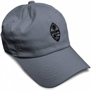 Baseball Caps Custom Soft Baseball Cap Seal of Guam Embroidery Cotton Dad Hats for Men & Women - Dark Grey - CR18TKGKGY8 $26.52
