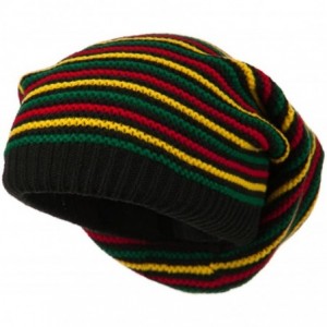 Skullies & Beanies Rasta Striped Multi Deep Beanie - Rasta - C611NY378W5 $19.98