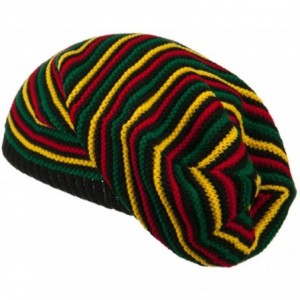 Skullies & Beanies Rasta Striped Multi Deep Beanie - Rasta - C611NY378W5 $19.98