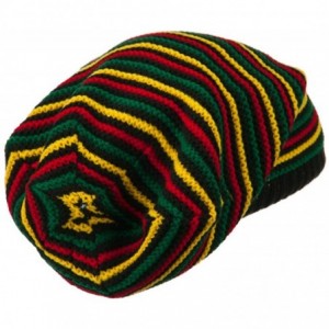 Skullies & Beanies Rasta Striped Multi Deep Beanie - Rasta - C611NY378W5 $19.98