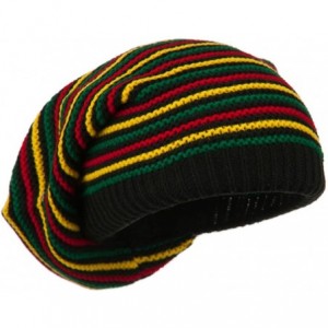 Skullies & Beanies Rasta Striped Multi Deep Beanie - Rasta - C611NY378W5 $19.98