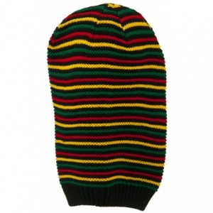 Skullies & Beanies Rasta Striped Multi Deep Beanie - Rasta - C611NY378W5 $19.98