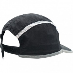 Baseball Caps Foldable Mesh Sports Cap with Reflective Stripe Breathable Sun Runner Cap - Black - CK17YLCL6GY $11.66