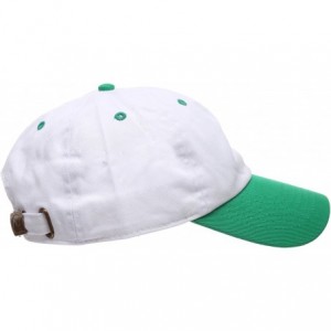 Baseball Caps Two Tone 100% Cotton Stonewashed Cap Adjustable Hat Low Profile Baseball Cap. - Kelly Green - CU12NW24URE $10.89