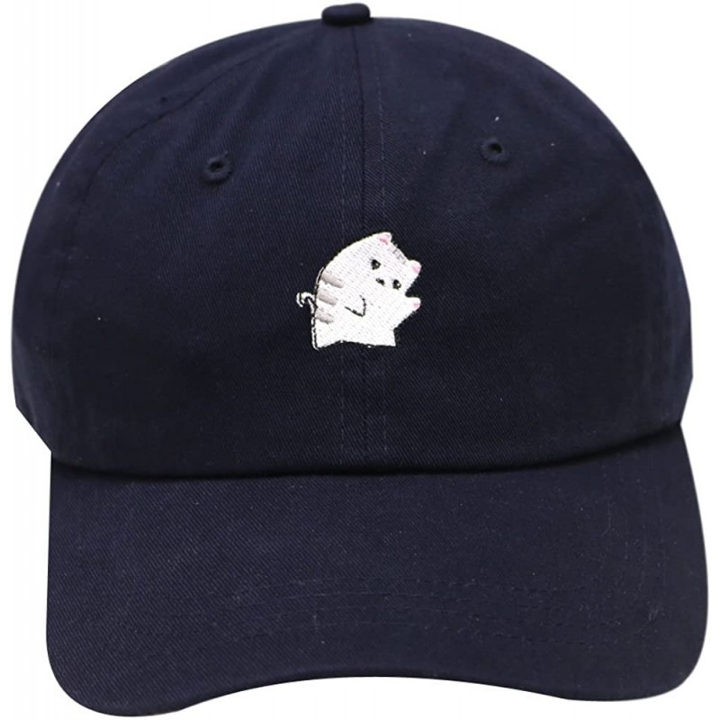 Baseball Caps Cute Cat Cotton Baseball Dad Cap - Navy - CP183SDKWUI $11.09