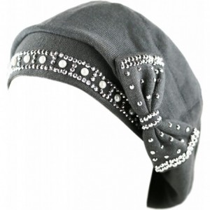 Skullies & Beanies Women's Handmade Warm Baggy Fleece Lined Slouch Beanie Hat - 1. Ribbon1 - Grey - CU126IAHFV3 $9.82