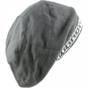 Skullies & Beanies Women's Handmade Warm Baggy Fleece Lined Slouch Beanie Hat - 1. Ribbon1 - Grey - CU126IAHFV3 $9.82