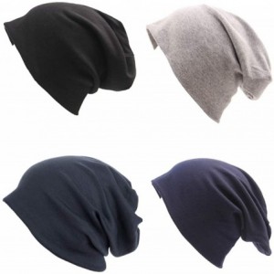 Skullies & Beanies Soft Cotton Slouchy Stretch Beanie Hat Hipster- 4 or 2 Pack of Baggy Chemo Hats for Men and Women - Set 8 ...